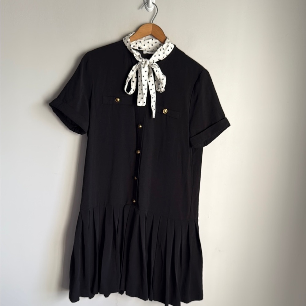 SANDRO SHORT DRESS WITH POLKA DOT TIE - Picture 2 of 15